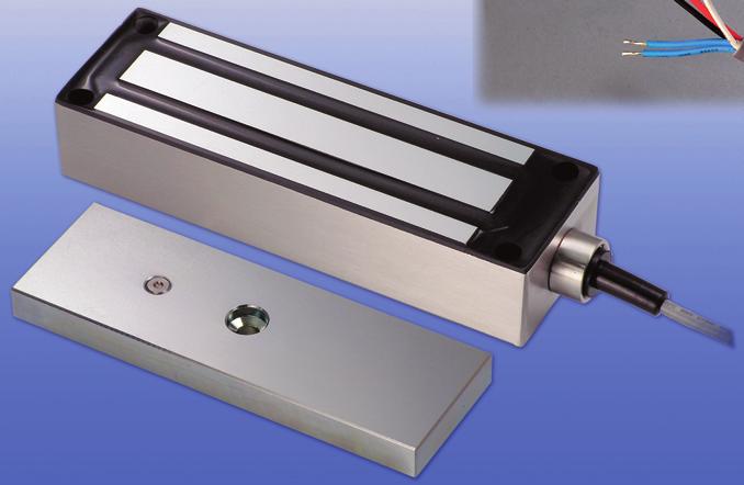 Finish stainless body Holding Force: 600kg surface mounted Operating Voltage: 12Vdc or 24Vdc (450mA / 230mA) Dimensions: body
