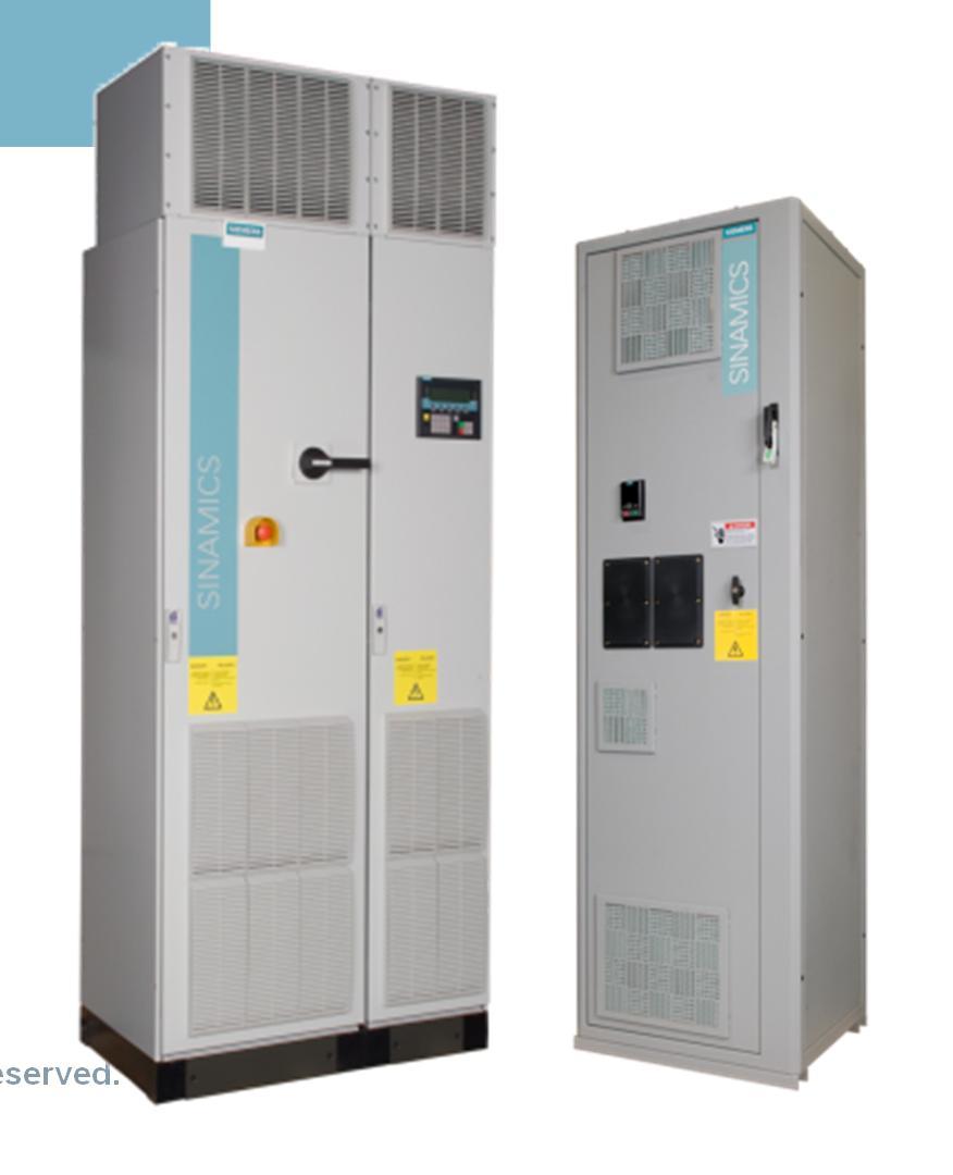 SINAMICS Enclosed Drives General performance Ready-to-Connect-and-Run cabinet drives for general and medium performance non-regenerative applications Doors provide easily accessible components for