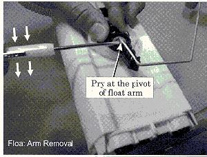 Figure 1 Important: Do not allow any portion of the float arm to bend.