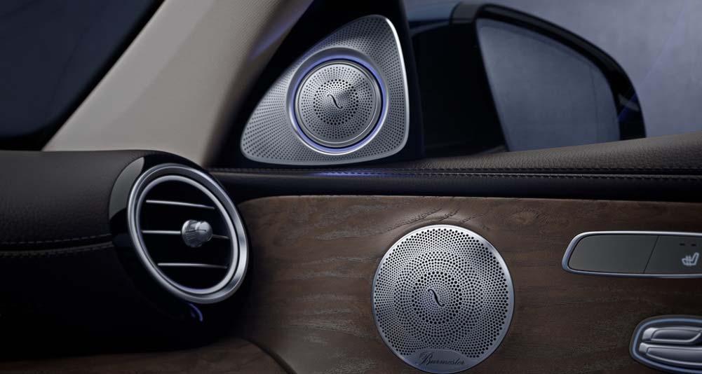 Burmester Surround Sound Burmester Surround Sound System Optional on E 300, 450, and 53 Standard on E 63 S Burmester 3D High-End Surround Sound System Optional on E 450, 53, and 63 S Sedans Only