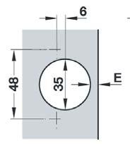 Drilling depth: Hinge cup 11.5 mm Adjustment facility: Side adjustment ±2.