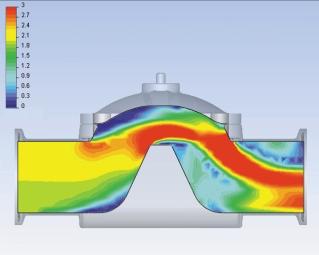 Flow simulation, flow velocity [m/s] Valve installation Optimized flow paths for optimum purity and high flow rate The aerodynamic design of the bodies allows a high, low-turbulence flow rate.