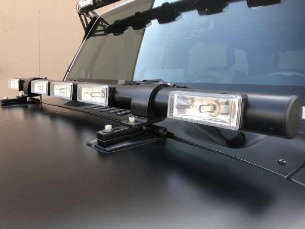 DELTA Range LED Light Bar For Jeep Wrangler JK Special Features: All Aluminum Construction Mounts direct on Hood hinges.