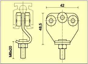 pulleys. T 300-26 Suspension screw load pulley 20 kg To move loads not exceeding 20 kg horizontally.