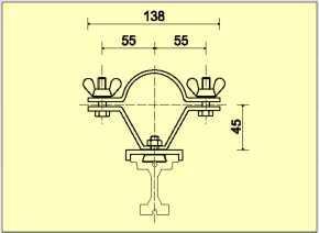 KOMBI profile T 210-25 Track mounting bracket Version A : for M8 flat-head screw Version B : for 6