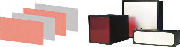 Plexiglas red 50, Makrolon transparent The part number of the filter screens can be