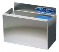 5) Surface Mounted Ashtrays Code 902-1: All stainless ashtray, small Code 902-3: All stainless ashtray, large Code 905-1: Recessed stainless ashtray Holding bin pivots for quick and easy emptying.