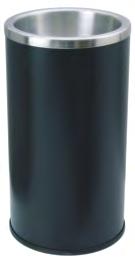 8) Code 914: Code 915: Ash urn, black finish Ash urn with waste receptacle, black finish Code 914: Ash urn 18" high. Stainless steel top with black body, 18 ga. powder coated crs.