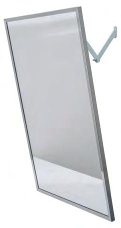 Mirror back plate consists of shock resistant primary back combined with galvanized secondary back. Vandal resistant mounting. Standard size: 18" (46 cm) x 24" (61cm) and 16" (40.6 cm) x 30" (76.