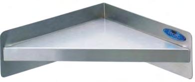 Shelves / Signage Heavy Duty Shelf Code 950-18": Stainless steel 18 New rounded corner shelf with safety edges on all protruding sides is 22 gauge stainless steel no.