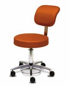 adjustable seat height) and an adjustable chrome footring that is easy to clean, and