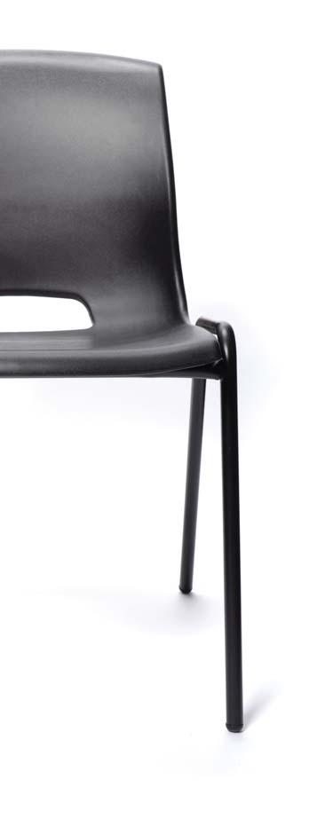 / QUAD - stacker chair 510 A stackable plastic shell chair with a strong black powdercoated