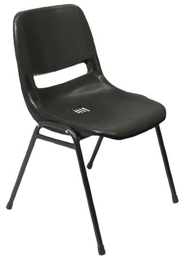 Polypropylene Stackable Chair, Black Steel Frame 1