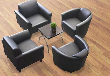 0 (h x w x d) LYNDON Sofa Setting Black durable bonded leather Dark cherry wooden legs Commercial construction