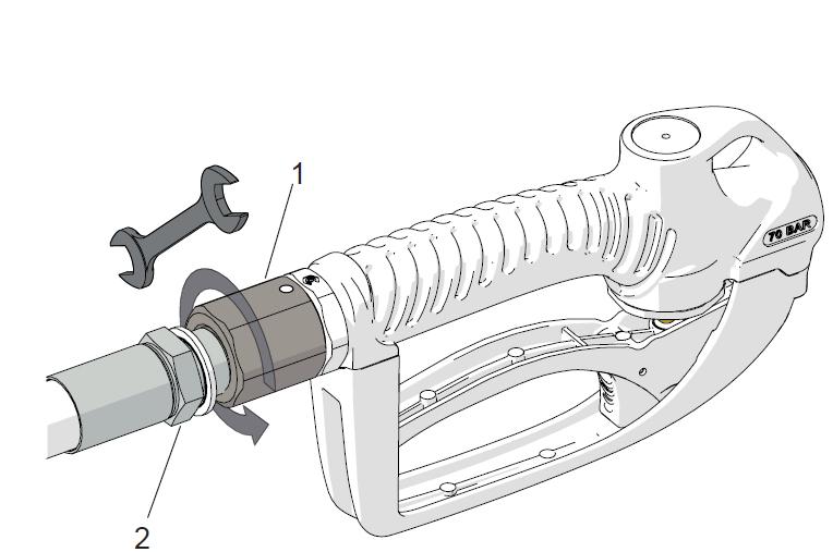 Place the control valve body (6) in a vise or similar, and tighten the valve body (7). 4. Assemble the trigger (5) and then place the pin (4).