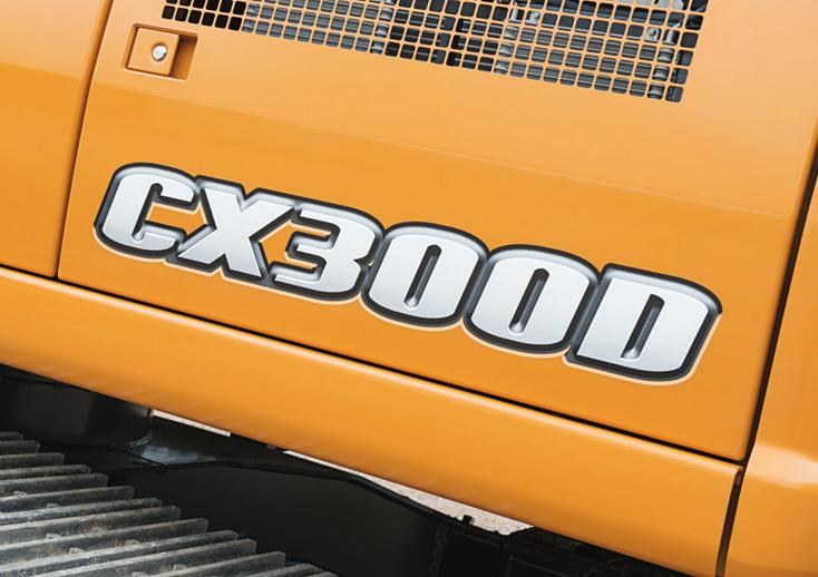 CX300D EXCAVATOR TIER 4 FINAL CERTIFIED ENGINE Model Emissions Certification Fuel Type Cylinders Isuzu AQ-6HK1X Tier 4 Final Requires ultra low-sulfur fuel B5 biodiesel tolerant Water-cooled, 4-cycle