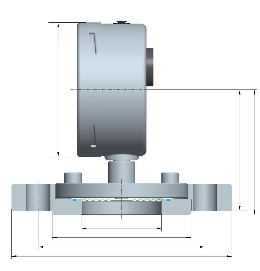 3 Process connection 2.3.3.1 Version with collar flange The dimensions stated apply for all housing models NG100 and NG160.
