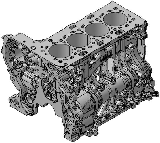 MODELING PROCESS AND APPLICATIONS (1) ENGINE GEARBOX ASSEMBLY MODELS The structural dynamic conformable meshingof the relevant engine parts is performed with ANSA by means of the appropriate CAD