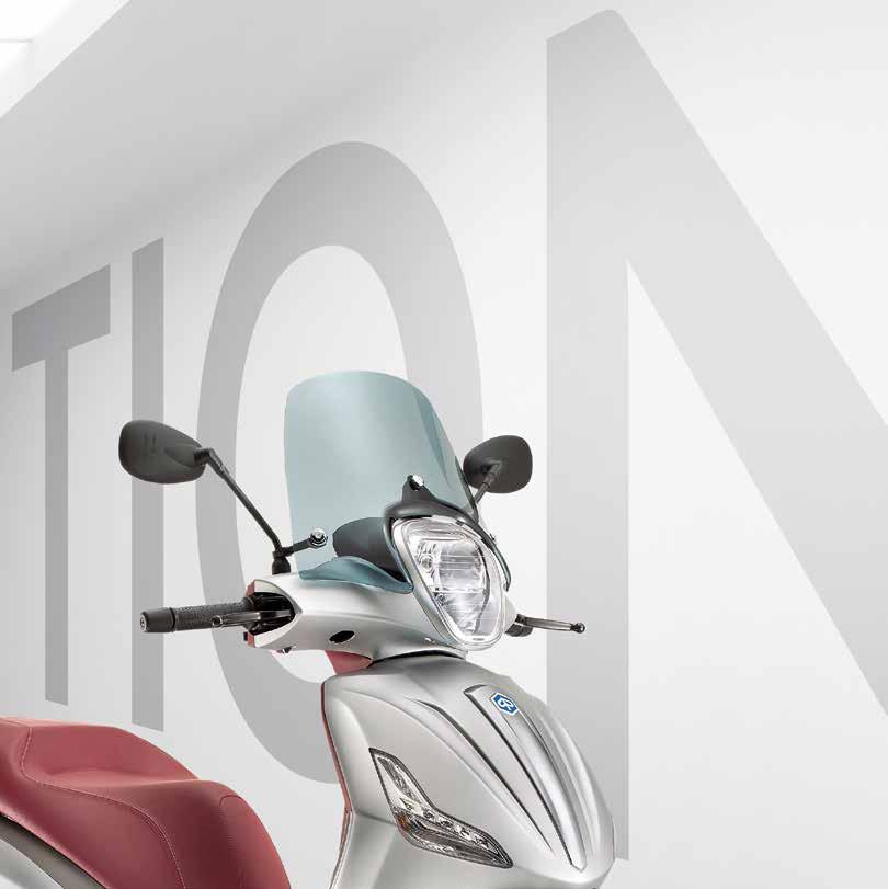 EXCITEMENT ON THE ROAD The Piaggio Beverly SportTouring is the top-performing and most technologically advanced high-wheeler on the market: the new engine delivers the running costs and light weight