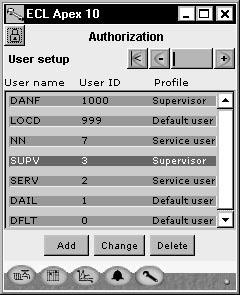3. Change the settings for the user SUPV Mark the line with the user name SUPV.