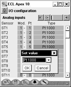 Select General input setup - Analog inputs Set up the analog inputs according to your system application (see Wiring, table 1).