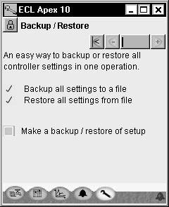 Backup / restore 1. Go to the Configuration menu 2.