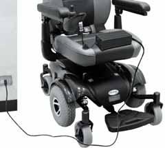 CHARGING THE BATTERIES Your C.T.M. power chair is equipped with two, service free 12V 36Ah rechargeable batteries and one 24V/3A on-board charger.