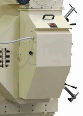 FEEDER AND CONDITIONER The variable-pitch feeder is driven by VFD or hydraulic gear drive. It is equipped with an overflow and emptying safety device.