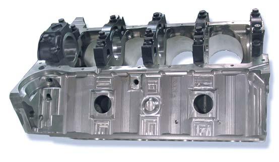 16 Full race style block. Oval track, drag racing. Incorporates popular special machining options to the Little M block.