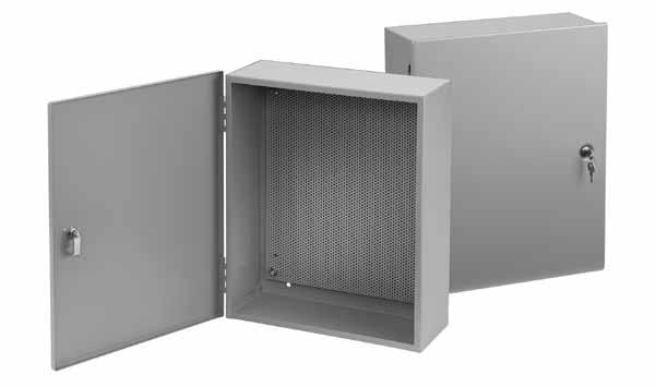 ContractorType 1: Hinged-Cover Type 1 Boxes, Enclosures and Accessories Locking Integrated Perforated Panel Enclosure, Type 1 Industry Standards UL 50, 50E Listed; Type 1; File No.
