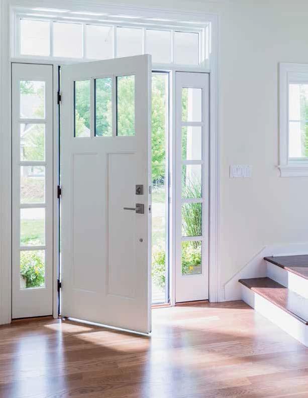 Architect Series Craftsman premium Hemlock-grain fiberglass entry door, full light