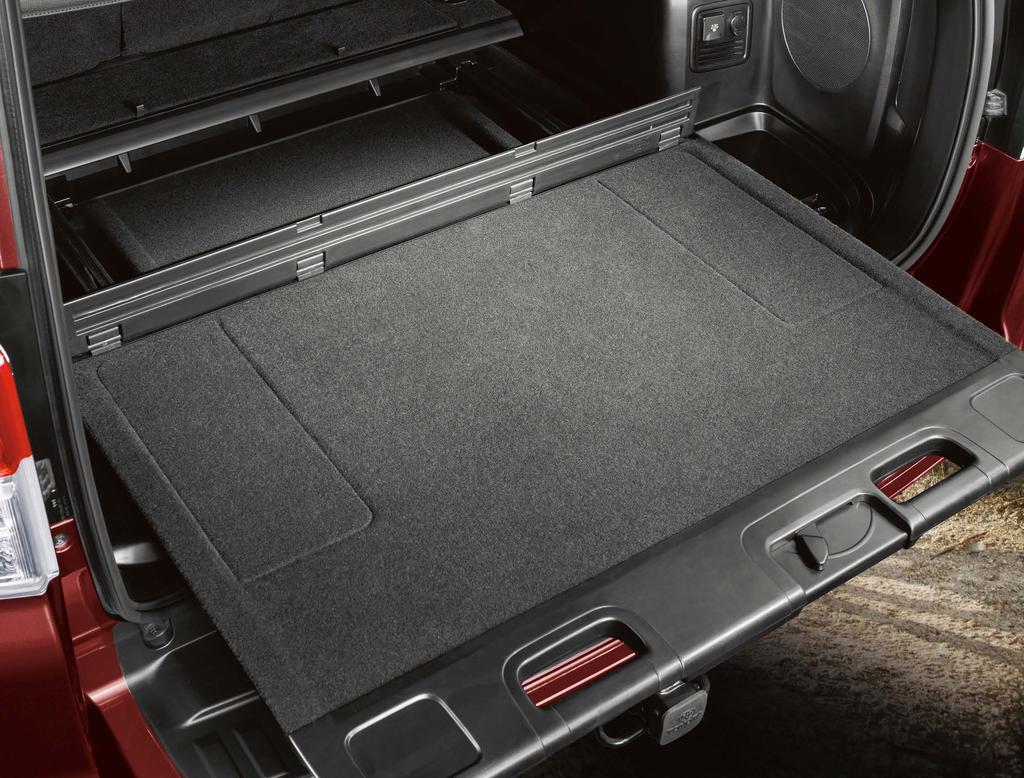 INTERIOR CARGO DIVIDER Whether you're tailgating or loading bulky items, you'll find the rear sliding cargo floor (in select 4Runners) invaluable.