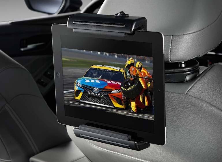 INTERIOR UNIVERSAL TABLET HOLDER 6 Compatible with virtually all multimedia devices, it holds your tablet, phone, music or video player in place.