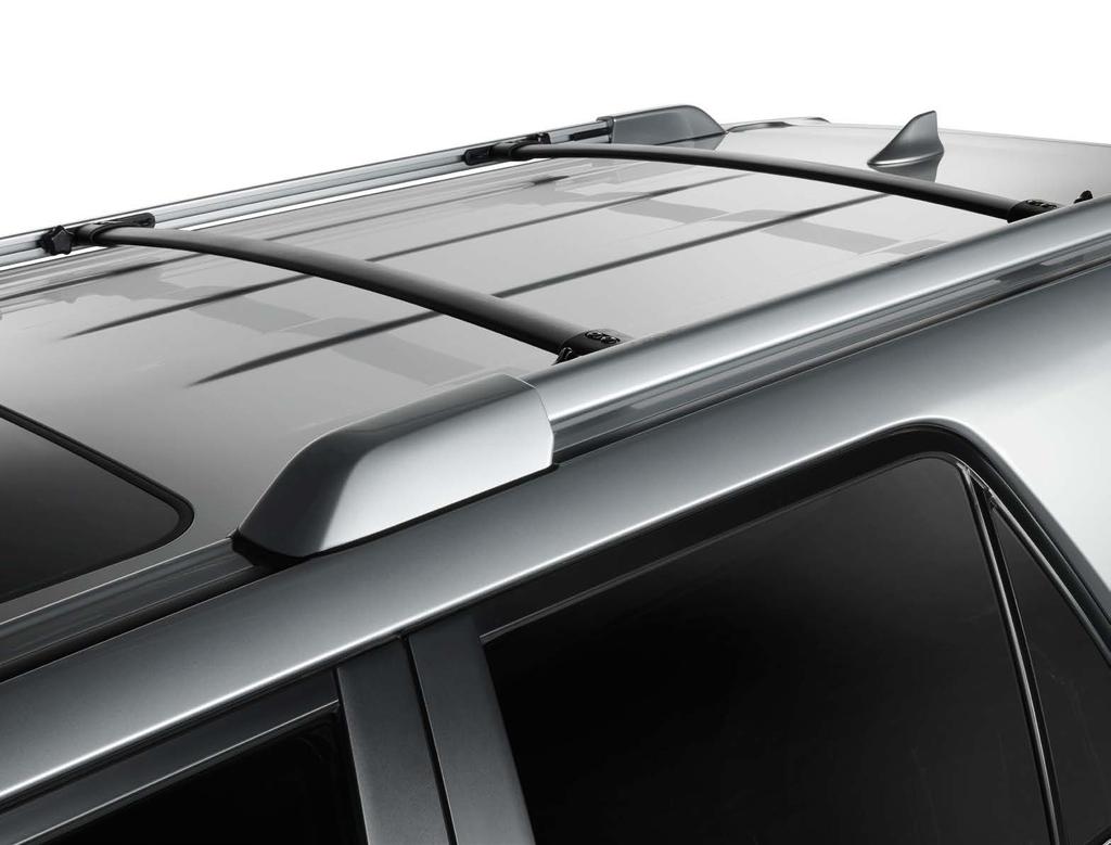 EXTERIOR ROOF RACK CROSS BARS* 2 The roof rack cross bars are designed to integrate with your 4Runner s roof rails so you can tie down your cargo securely and confidently.
