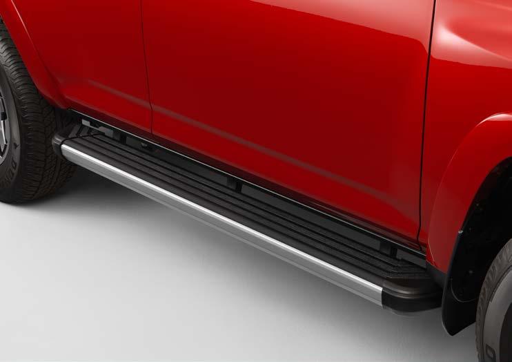 EXTERIOR RUNNING BOARD-ANODIZED DETAIL Hopping in and out of your 4Runner just got a bit easier thanks to these sturdy, stylish running boards.