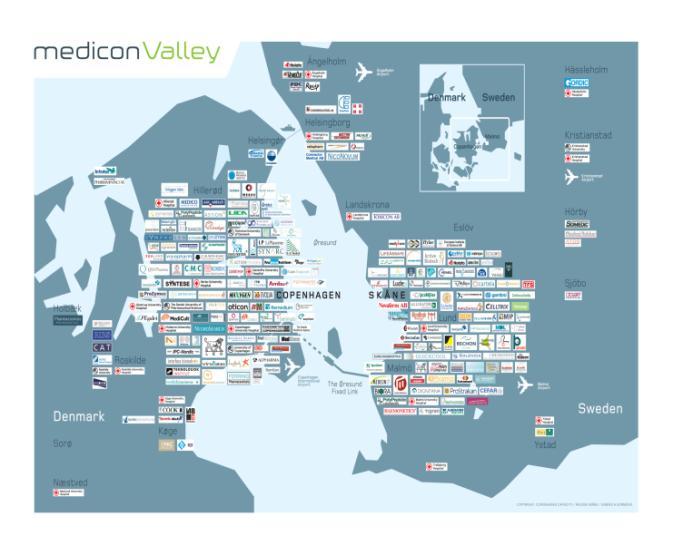 Medicon Valley >300 bio/medtech companies with R&D and/or production >40,000 employees The Øresund IT cluster