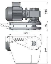 without torque limiter. Standard attached gear motors are with SEW motor size 0.25kW, 0.37kW & 0.55kW.