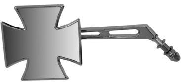 CARBON FINISH 20-46270 10mm EUROMOUNT MALTESE CROSS MIRRORS THESE HIGH QUALITY 1960 S CHOPPER LOOK