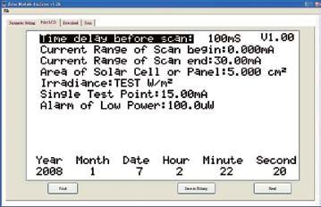 Save/Print LCD Save or print the present LCD data of Solar Analyzer. 1 2 3 Remark: 1.