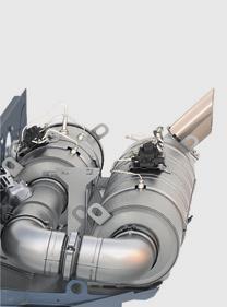 SCR CATALYTIC CONVERTER The integrated SCR catalytic converter and added, special urea solution reduce nitrogen oxides.