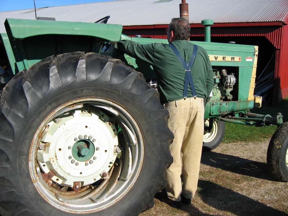MIFACE INVESTIGATION: #04MI108 SUBJECT: Farmer Died When Run Over by Rear Wheel When He Started the Tractor While Standing On the Ground Summary On June 29, 2004, a 78-year-old male farmer was