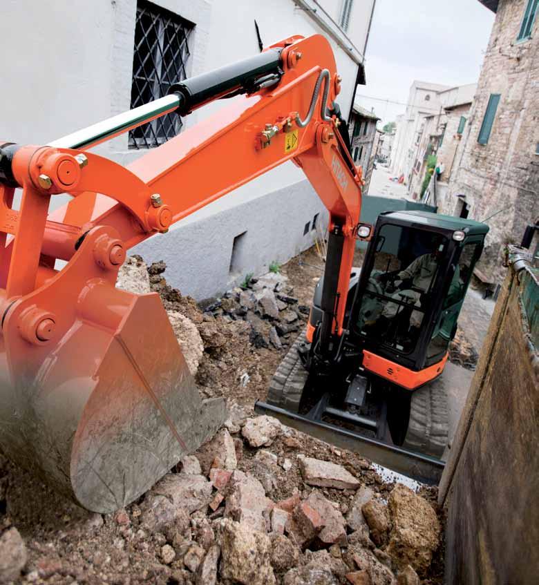 ZX55U-5 PERFORMANCE Like all new ZAXIS models, the mini excavator range has been designed to deliver high levels of productivity and reduced running costs.