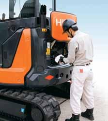 The excavator s daily inspection points have been grouped together to allow for quick access, so that you can continue with your work as soon as possible.