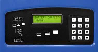 The display shows the charging process regarding the current and voltage and the keyboard permits simple adjustments of the charging curves without special tools or expensive equipment.