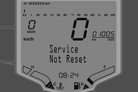 6 CONTROLS 32 Service Not Reset appears on the info display for 10 seconds when the ignition is switched on and the distance