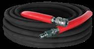 PRESSURE WASHER HOSES 4000 PSI X 50 FT HIGH PRESSURE HOSE WITH QC FITTINGS HOT/COLD WATER RUBBER HOSE WITH SINGLE BRAID 3/8", 50 FT, 310 F PART # 85.238.