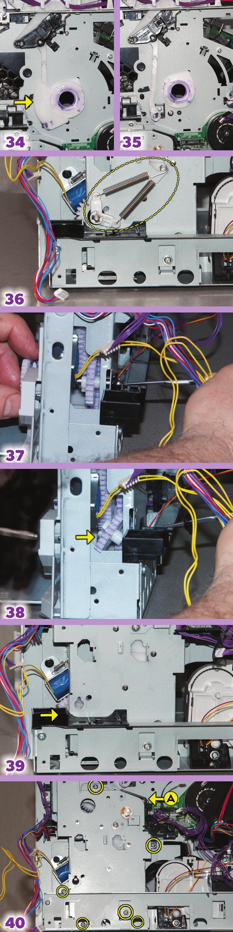 SERVICE ED GE, S UMMER 2014 from the right side of the cover (Fig. 7), and then push the arm down into the printer (remember to re-attach this arm when reinstalling the cover).