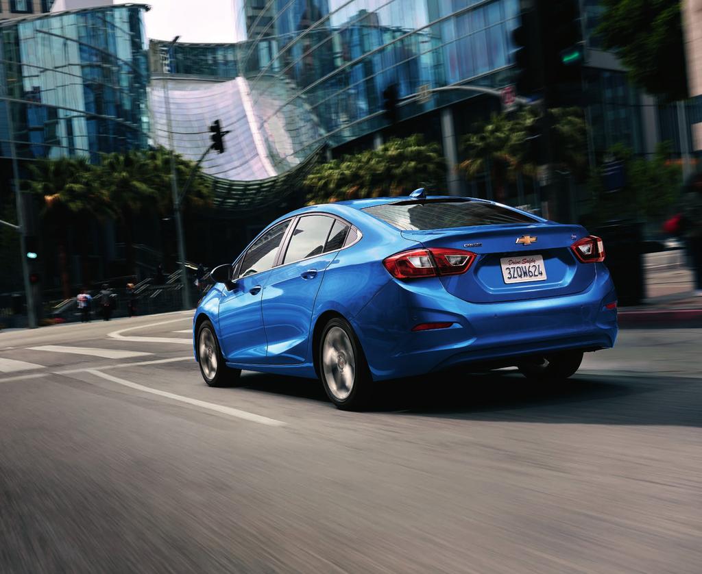Cruze Diesel Sedan in Kinetic Blue Metallic (extra-cost color) with available features. SEDAN OFFERS UP TO 31/48 MPG CITY/HIGHWAY 1 WITH AVAILABLE 1.6L TURBO-DIESEL ENGINE 240 LB.-FT. OF TORQUE 1.