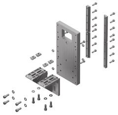 Al), angle bracket (material: Al), threaded anchor strips, screws, centering rings Connection kit Profile
