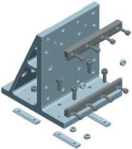 Guideway option Carriage option x-axis CKK, CKR any 41 / 09 y-axis CKK, CKR any 41 / 09 Scope of supply Connection bracket (material: Al), clamping fixtures (material: Al), sliding blocks, screws,